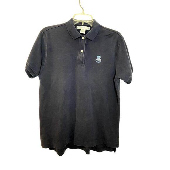 IZOD CLUB Polo Shirt Ladies L Navy Short Sleeve 1895 Brooklawn‎ EUC - Picture 2 of 9
